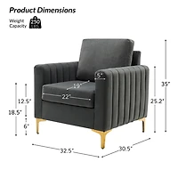 Gray Velvet Cephius Club Chair