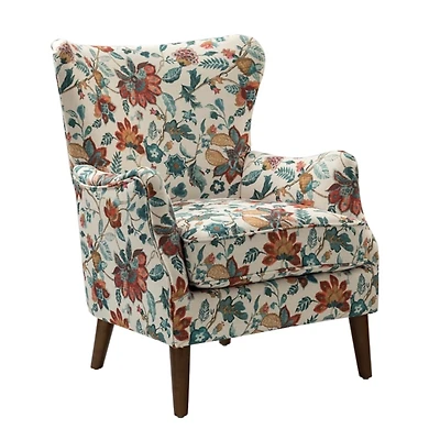 Colorful Flowers Henrick Wingback Accent Chair