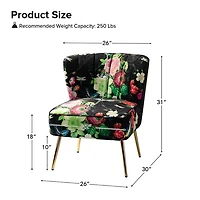 Black Floral Amata Accent Chair
