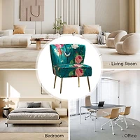Teal Floral Amata Accent Chair