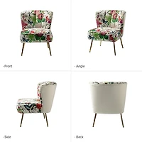 Ivory Floral Amata Accent Chair
