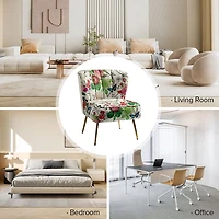 Ivory Floral Amata Accent Chair