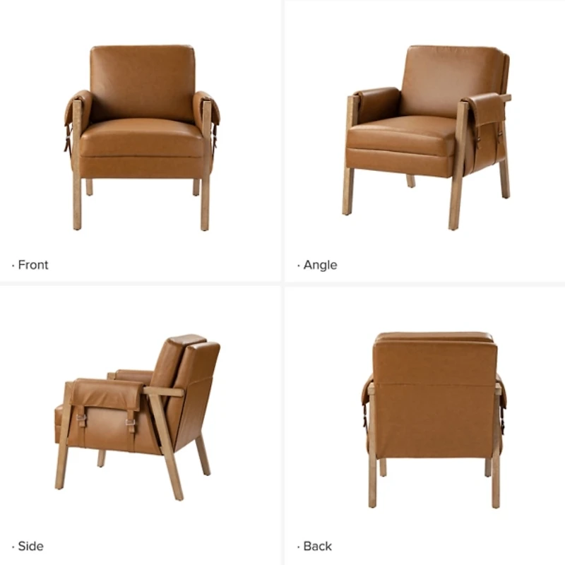 Camel Faux Leather Kirsten Accent Chair