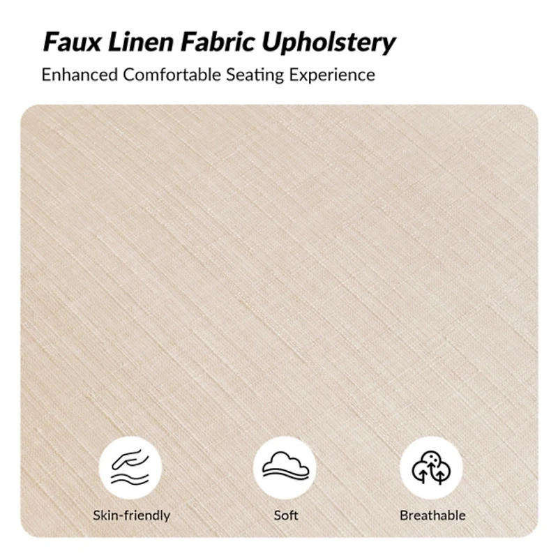 Linen & Rattan Solid Wood Xaver Accent Chair