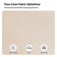 Linen & Rattan Solid Wood Xaver Accent Chair