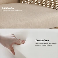 Linen & Rattan Solid Wood Xaver Accent Chair