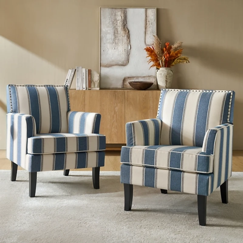 Striped Upholstered Herrera Armchair