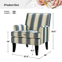 Striped Upholstered Herrera Armchair