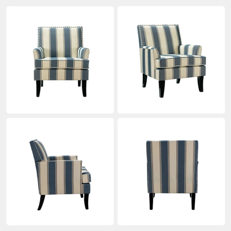 Striped Upholstered Herrera Armchair