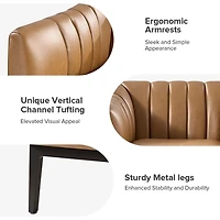 Camel Faux Leather Alfons Accent Chair