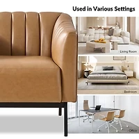 Camel Faux Leather Alfons Accent Chair