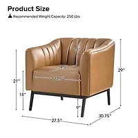 Camel Faux Leather Alfons Accent Chair