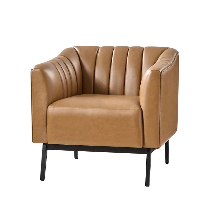 Camel Faux Leather Alfons Accent Chair