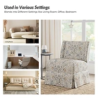 Damask Skirted Edwin Slipper Chair