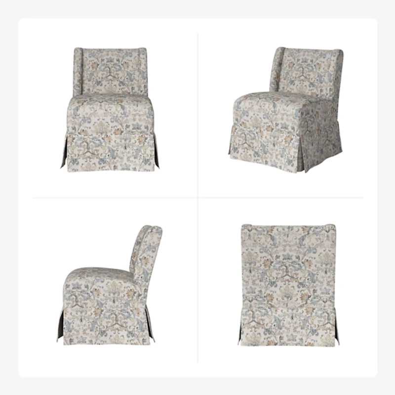 Damask Skirted Edwin Slipper Chair