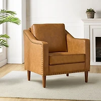 Camel Faux Leather Bonita Armchair