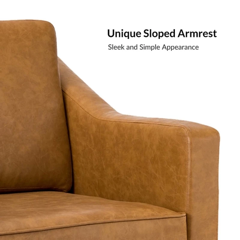 Camel Faux Leather Bonita Armchair