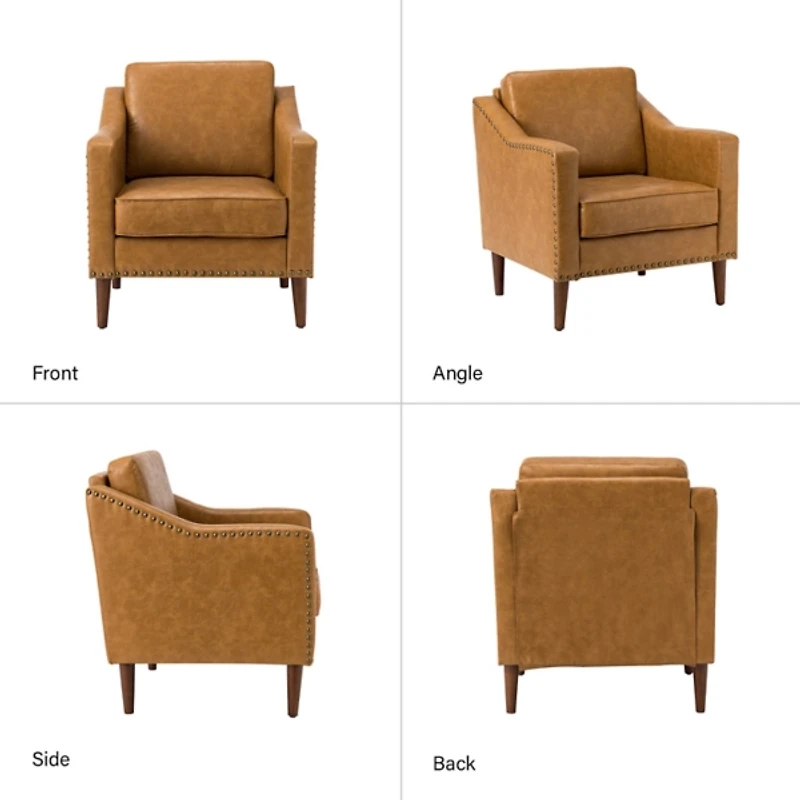 Camel Faux Leather Bonita Armchair