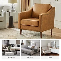 Camel Faux Leather Bonita Armchair