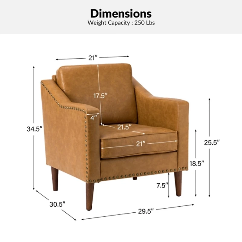 Camel Faux Leather Bonita Armchair