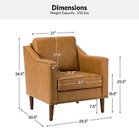 Camel Faux Leather Bonita Armchair