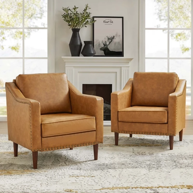 Camel Faux Leather Bonita Armchair