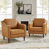Camel Faux Leather Bonita Armchair