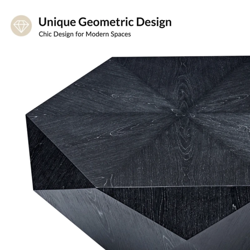 Black Wood Geometric Nikolaus Coffee Table