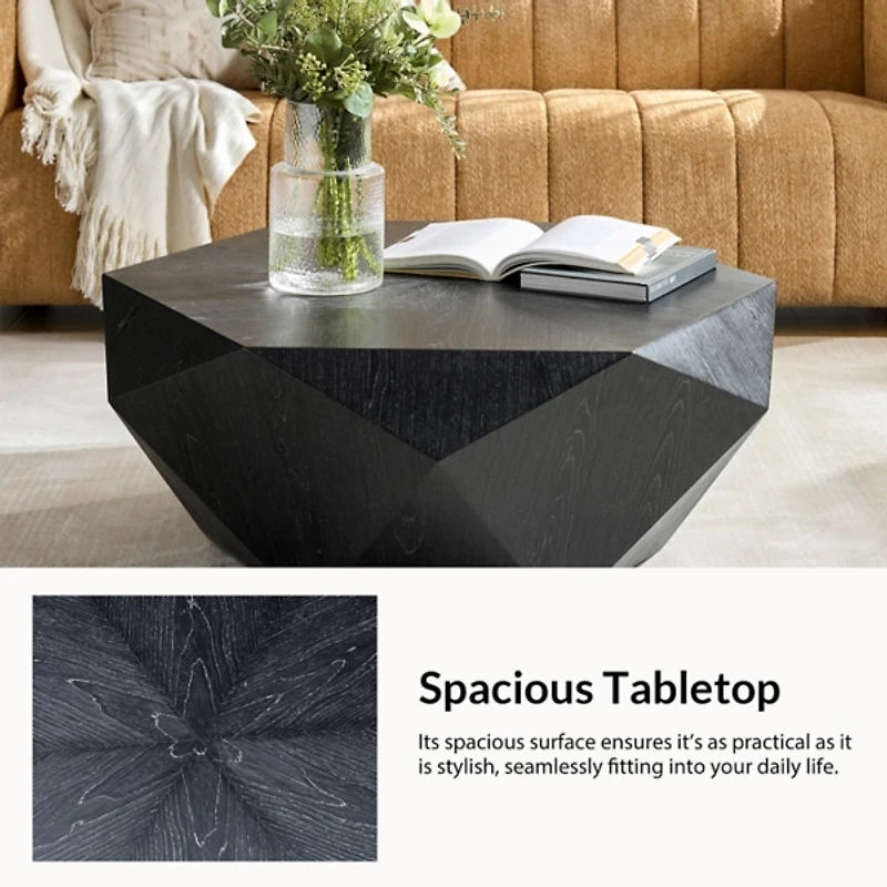 Black Wood Geometric Nikolaus Coffee Table