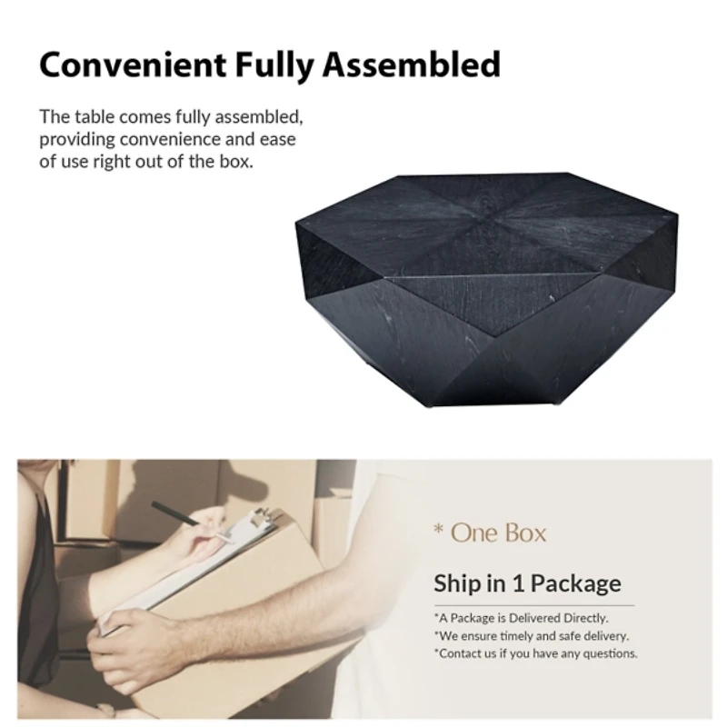 Black Wood Geometric Nikolaus Coffee Table