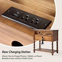 Walnut Wood Gwen Charging End Table