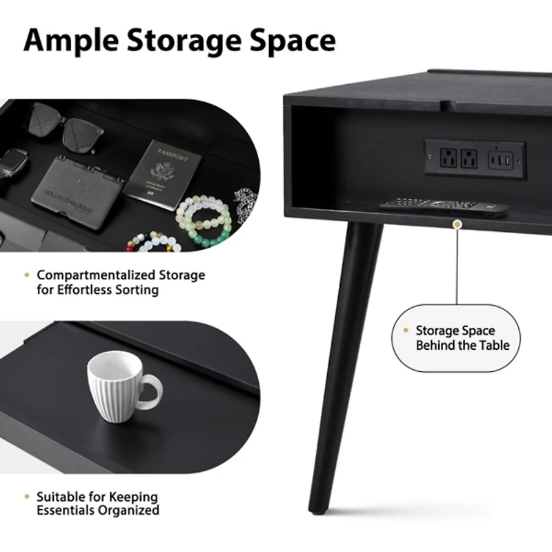 Black Wood Julian End Table