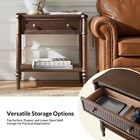 Walnut Brown Derek Charging End Table