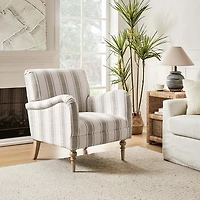 Tan Striped Quentin Armchair