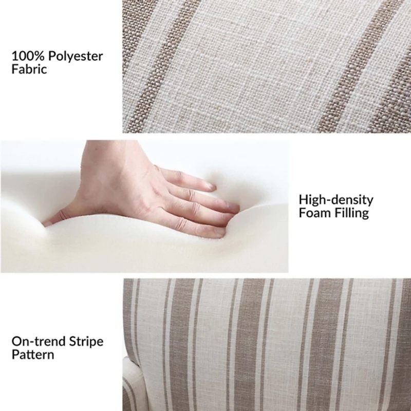 Tan Striped Quentin Armchair