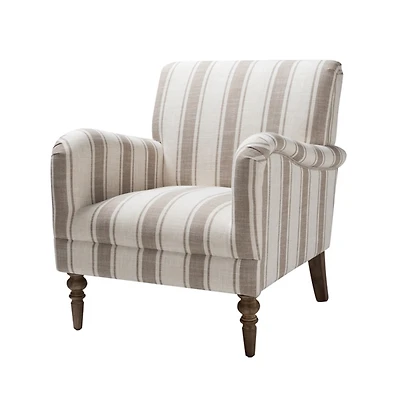 Tan Striped Quentin Armchair