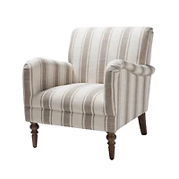 Tan Striped Quentin Armchair