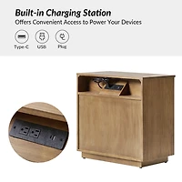 Acorn Brown 3-Drawer Albert Charging Nightstand
