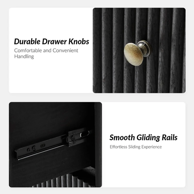 Charcoal 3-Drawer Albert Charging Nightstand