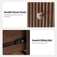 Walnut Brown 3-Drawer Albert Charging Nightstand