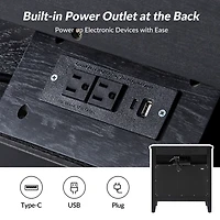 Black Wood 3-Drawer Joachim Charging Nightstand