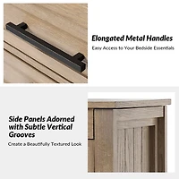 Oak Wood 3-Drawer Joachim Charging Nightstand