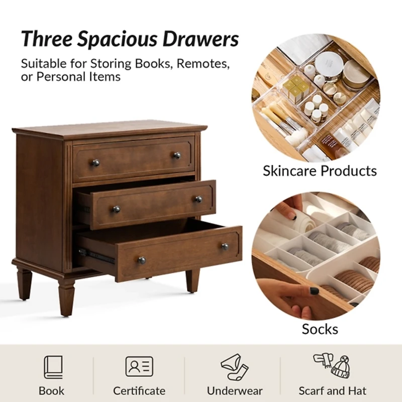 Walnut Wood Jonathan Charging Nightstand