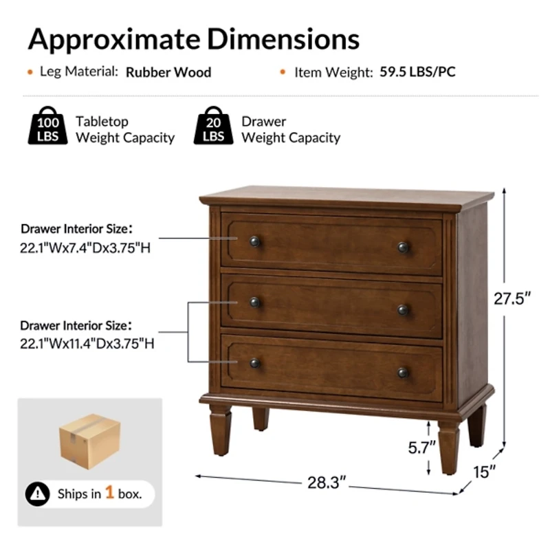 Walnut Wood Jonathan Charging Nightstand