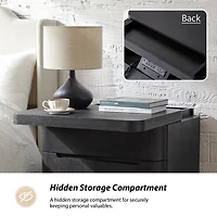 Charcoal Wood Patrick Nightstand