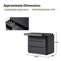 Charcoal Wood Patrick Nightstand