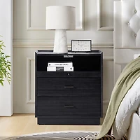 Black Wood Lonenz Charging Nightstand
