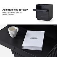 Black Wood Lonenz Charging Nightstand