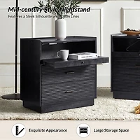 Black Wood Lonenz Charging Nightstand