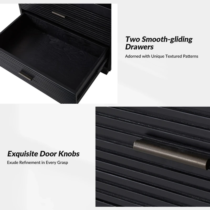 Black Wood Lonenz Charging Nightstand